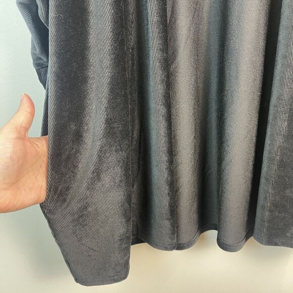 P Cill Womens Open Front Cardigan S/M Black Soft Ribbed Minimalist Lounge Travel - Picture 6 of 11